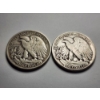 Image 4 : Two Walking Liberty 90% Silver Half Dollars ~ 1942-S & 1943 ~ $1.00 Face Value
