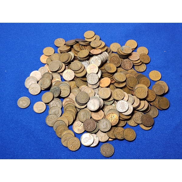 Large Lot of Assorted Canadian Cents, 1,053g