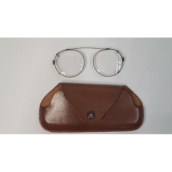Vintage Clip On Glasses With Leather Storage Case 