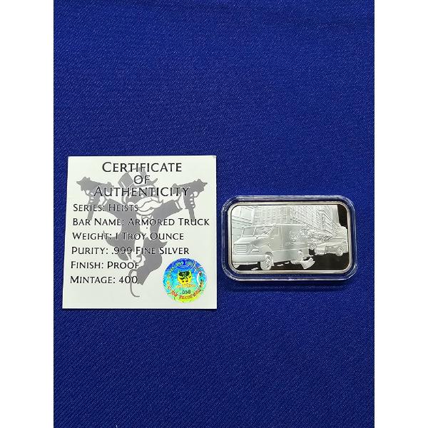 Pit Bullion 1 oz .999 Fine Silver Bar Proof - "Heists - Armored Truck" - Mint Condition