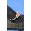 Image 3 : 14K Gold Pink Sapphire Ring With Accent Stones - Size 7.5 - Weight: 2.5g