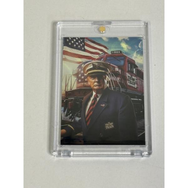 Donald Trump "All Aboard The Trump Train" Proud Patriots Trading Card in Protector with COA