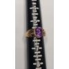 Image 7 : 14K Yellow Gold Women's Ring With Amethyst - Size 6 - Weight: 4.4g