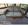Image 2 : *Pick Up At Mantua Home-No Shipping Available* Beautiful Classic 56Lx34h Wicker Rattan Love Seat Wit