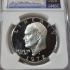 Image 2 : NGC PF 69 Ultra Cameo 1972-S Silver Eisenhower Dollar w/ Facsimile Signature 