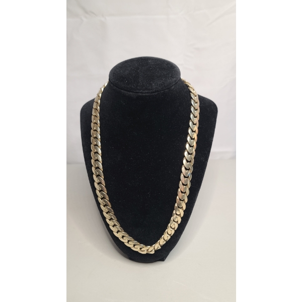 10K Yellow Gold 22" Cuban Link Chain Necklace - Weight: 60.1g