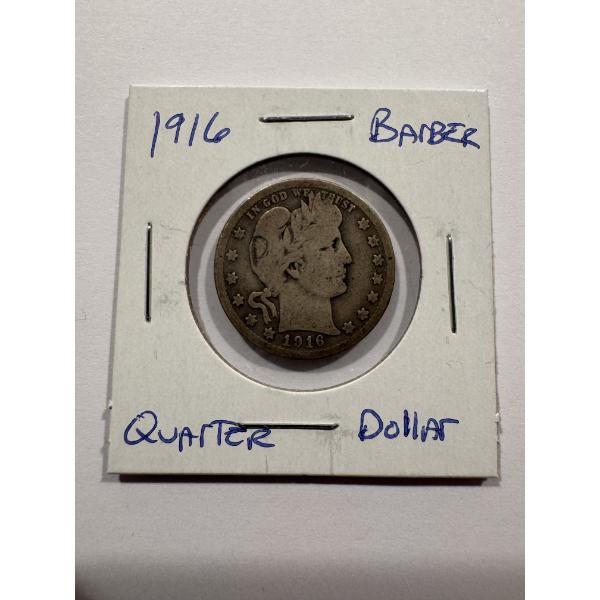 1916-D United States Barber Silver Quarter - Outstanding Coin