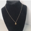 Image 1 : 12K Gold Filled 16" Necklace With Black Enamel Floral Pendant - Weight: 1.2g