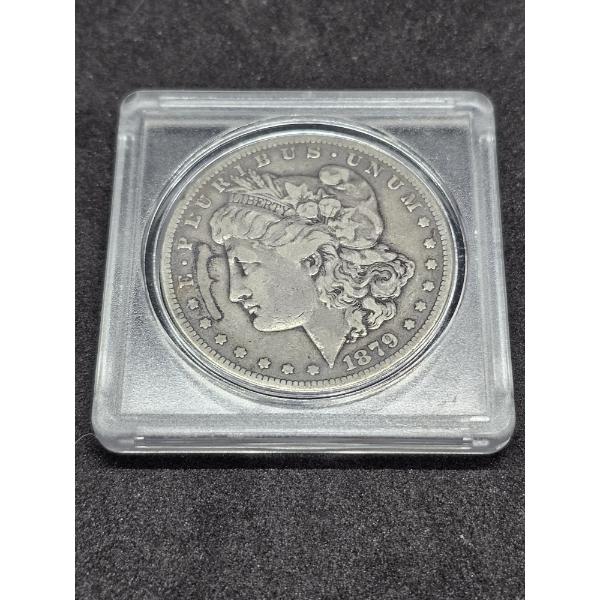 1879-S Morgan 90% Silver Dollar with Protective Case