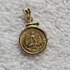 Image 1 : Mexican Dos Pesos Coin Pendant minted in 90% Fine Gold (21.6 karat) in 14k Bezel AGW: 2.4g