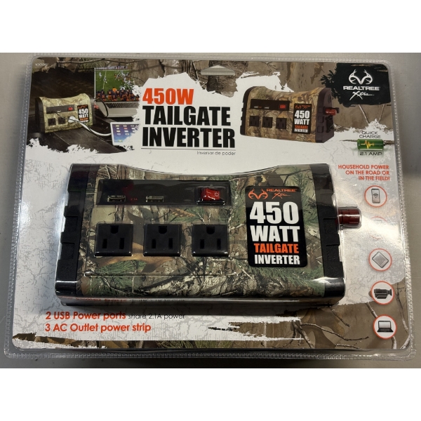 New - RealTree 450W Tailgate Inverter 