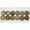 Image 1 : x12 Assorted Years U.S. Roosevelt and Mercury 90% Silver Dimes FV: $1.20