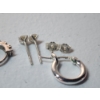 Image 4 : Assortment of Sterling Silver Jewelry: 1 Pair of Stud Earrings & 2 Single Hoop Earrings TW: 2.5g