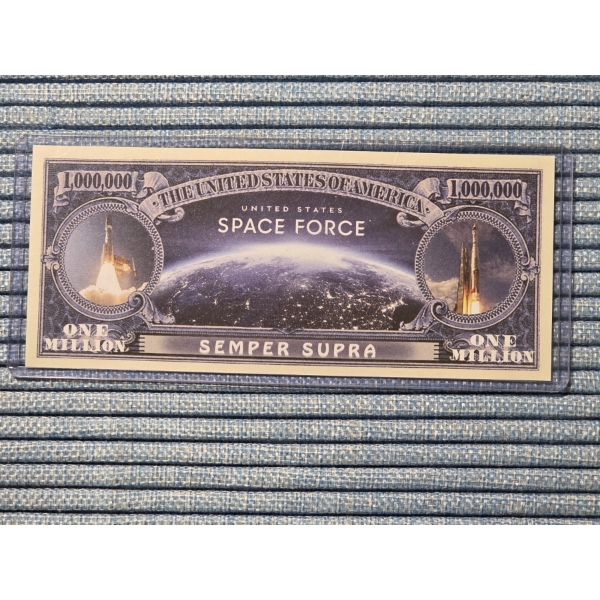 United States Space Force Million Dollar Bill In Mint Condition In Protective Holder