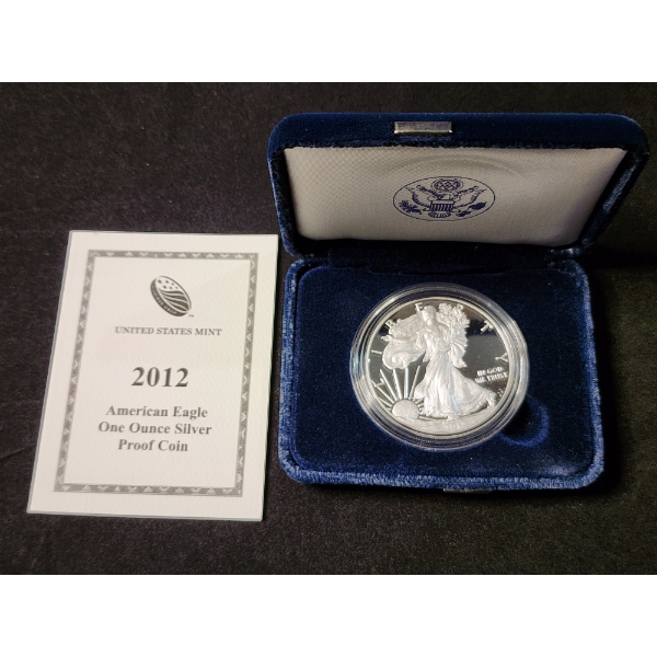 2012-W 1 Oz Silver American Eagle Proof Coin in Original Packaging 