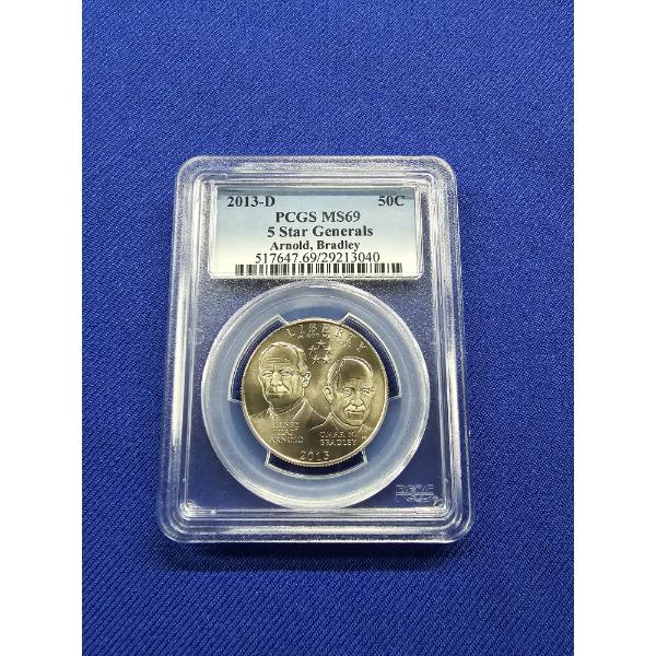 2013- D Uncirculated PCGS MS69 5-Star Generals Commemorative Half Dollar 