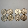 Image 1 : Eight Assorted Years United States 90% Silver Franklin Half Dollars - FV: $4.00