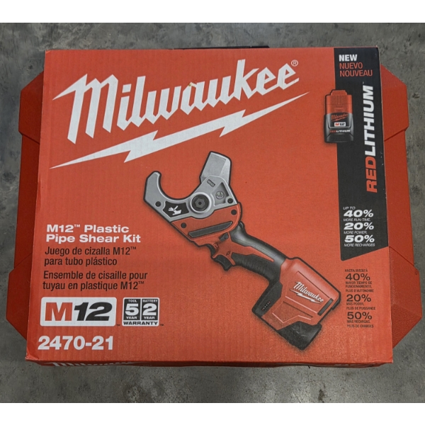 Brand New! Milwaukee Plastic Pipe Shear Kit