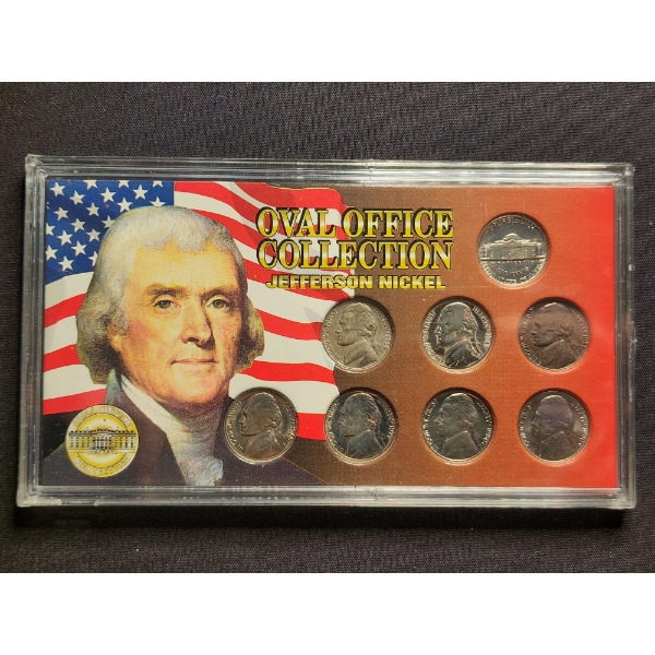 Oval Office Collection Jefferson Nickel Display - $0.40 Face Value Altogether