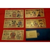 Image 1 : Japanese Anime' - 5 Pc Set of 24k Gold Foil 'YU GI OH' - 10000 Yen Notes (Real Gold Foil)