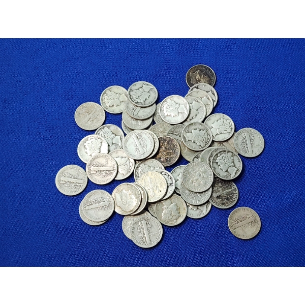 Lot of Assorted Year Mercury & Roosevelt Silver Dimes FV: $5.00