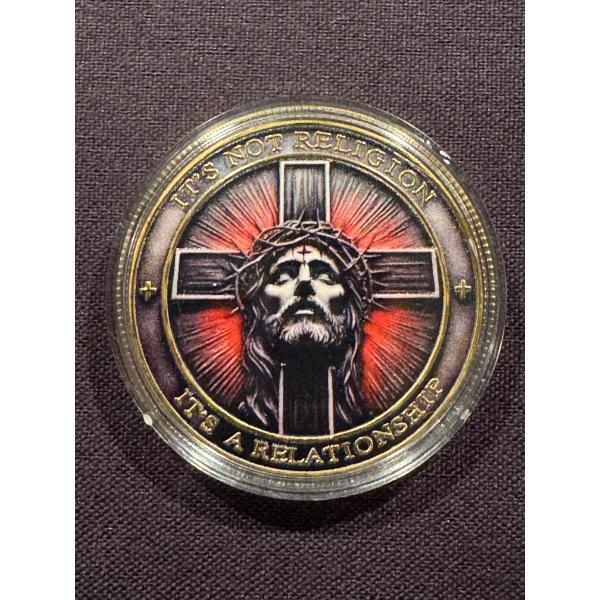 Jesus Christ CROSS Commemorative 24K Gold Covered Challenge Coin - Mint Condition