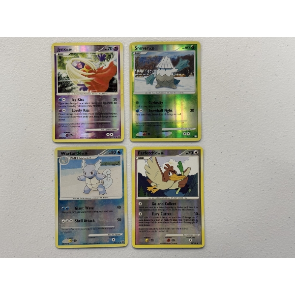 Lot of 4 Vintage Reverse Holo Pokemon Trading Cards
