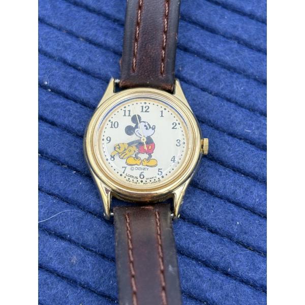 Mickey Mouse Watch Lorus Quartz Disney - Stainless Steel Back - Genuine leather Band 