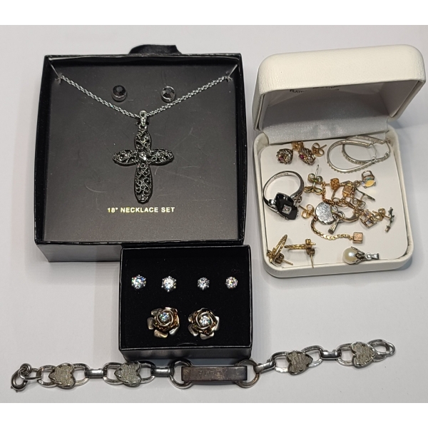 Asssorted Costume Earrings, Necklace, Ring & More 
