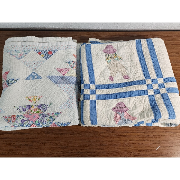 2 Vintage Handmade Quilts Approx. 5x7.5ft - Good Condition! 