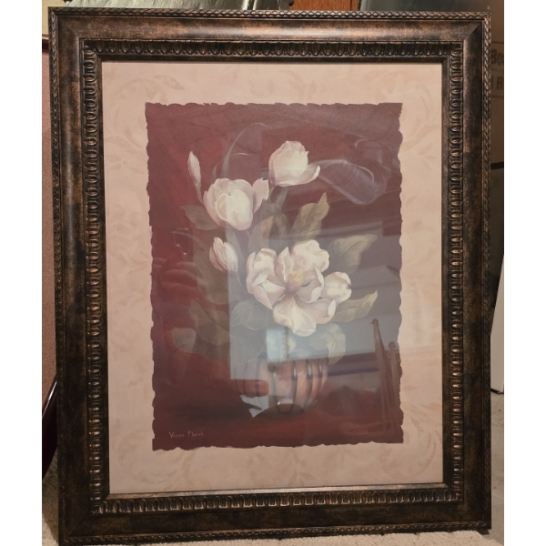 White Magnolia Framed Print 20x24