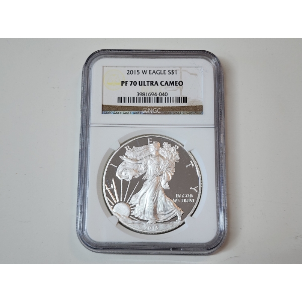 NGC PF 70 ULTRA CAMEO 2015-W American Silver Eagle - 1 oz .999 Fine Silver 