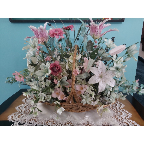 Nice Large Floral Basket As Shown 30" x 22"