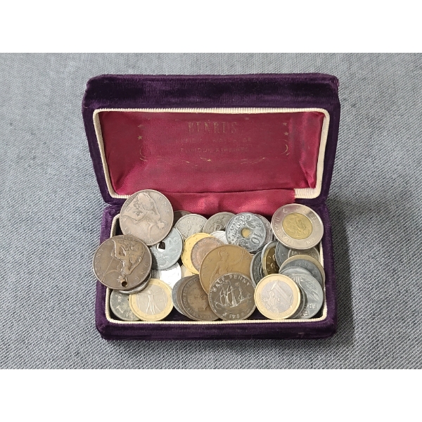 Large Lot of Assorted World Coins Featuring Two Nazi Era German Coins, US Sales Tax Tokens & MORE!