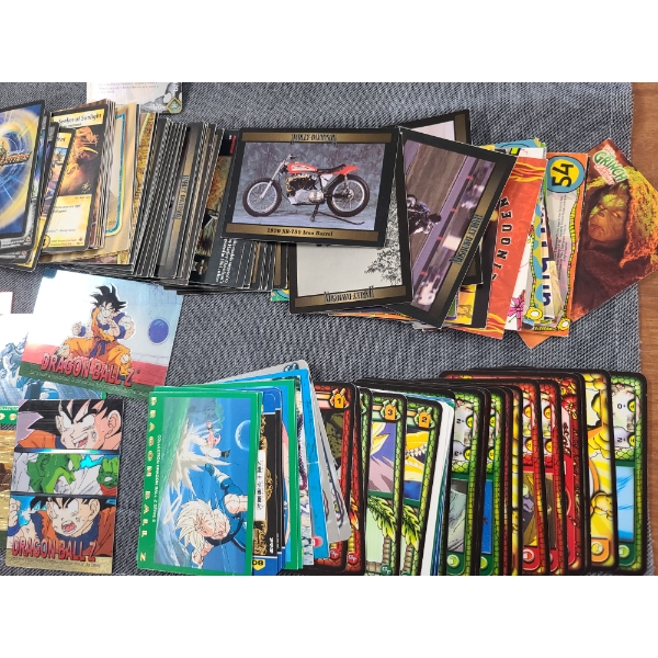 Assorted Vintage Trading Cards Ft. Sports, Dragon Ball Z, Harry Potter, Harley Davidson & More