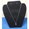 Image 1 : 10K White Gold 18" Necklace With 10K White Gold Open Setting Pear Shaped Pendant - Weight: 1.2g