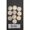 Image 3 : Assorted Years/Mint Marks 90% Silver Roosevelt Dimes - Face Value: $1.00