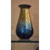Image 1 : 8 " Iridized Colorfull Art Glass Vase  - 5 /5" At Widest Pt.  Ex Condition