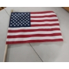 Image 2 : 1 Dozen NEW! 50 Star US Flags 17" x 11.5" on Solid Wood Dowel 30" Poles  11th of 12 Lots