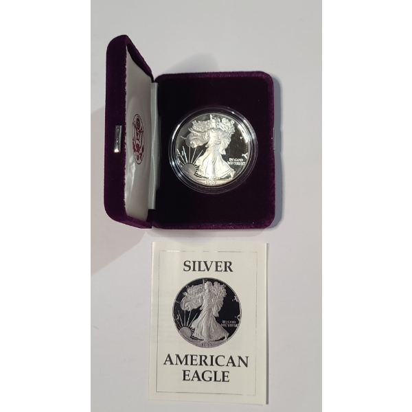 1987-S 1 oz 999 Fine Silver American Eagle Proof Coin 