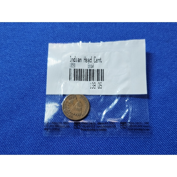 1891 Indian Head Cent Good - Littleton Coin Co. 