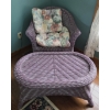 Image 1 : Louisville Home Pickup - Fantastic Wicker Ensemble Offered This Auction 1st Of Three - CHAIR & TABLE