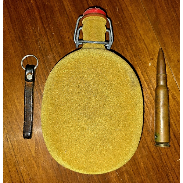 50 Cal Bullet, Felted Canteen and Leather Key Chain