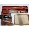 Image 5 : Lot of Assorted Tools, Parts, Nice Metal Toolbox, Vintage White Magic Key Buttonhole Worker