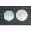 Image 1 : Lot of 2 silver Coins.  2023 American Silver Eagle and Canadian $10 Olympic Coin. 
