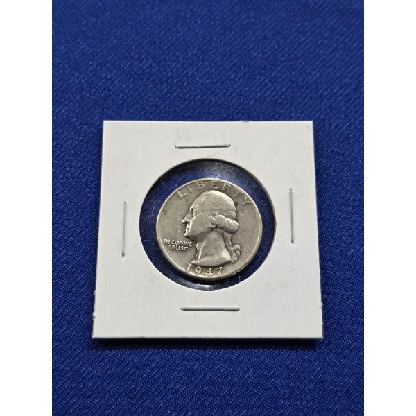 1947 Washington Quarter 90% Silver - In Protective Sleeve