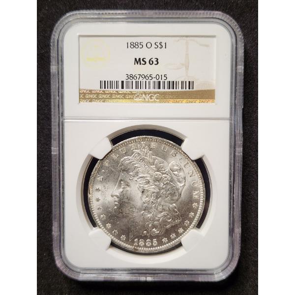 NGC MS63 Graded 1885-O Morgan Silver Dollar 
