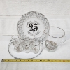 Image 6 : Nice, Never Used 25th Anniversary Plate & Glass Set Featuring Plate & Handle, 6 Glasses & Pitcher