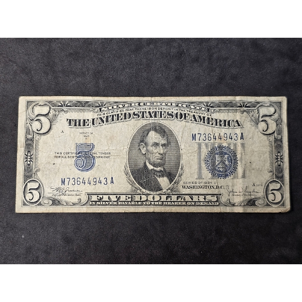 $5 Silver Certificate Blue Note