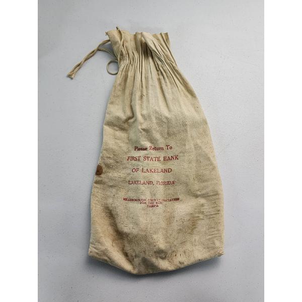 Large First State Bank of Lakeland Florida Vintage Bank Bag